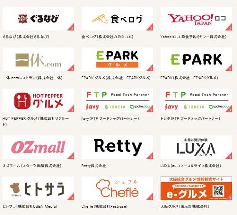 【Go To Eat】ポイント付与対象のオンライン飲食予約サイト